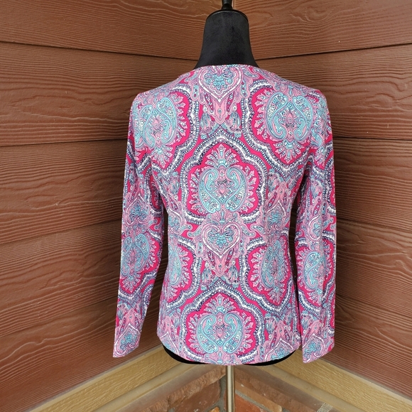 Talbots Classic Crewneck Tee - Mod Paisley - Women's Size Medium Petite PM NWOT - Picture 13 of 15